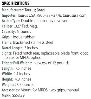 Taurus I 327 Defender T.O.R.O. specs